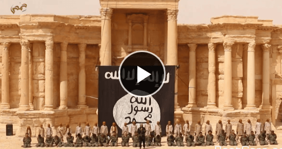 【ISIS最新映像】ローマ劇場で観客集めて公開処刑『10代の少年達』によって射殺された25名のシリア兵士！